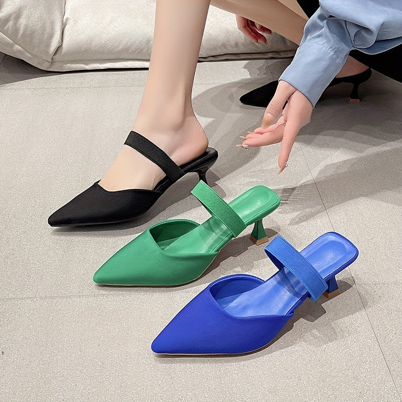 Pointed Toe Slip-On Sandals Pyramid Heeled High Heels