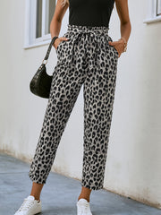 Leopard Print Cropped Pants Women's Clothing