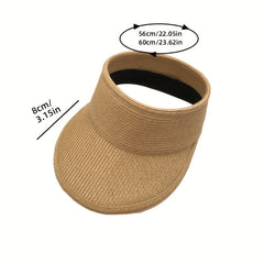 Summer Sunshade Sunscreen Straw Hat Foldable Empty Top Hat