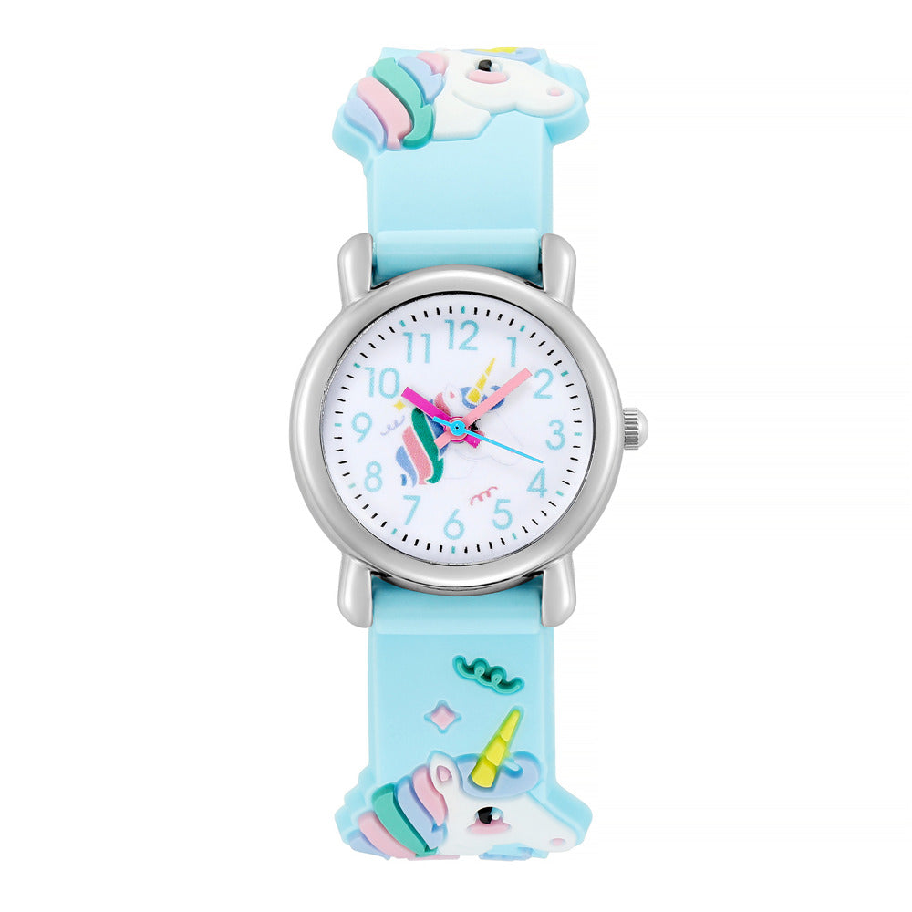 Kids Unicorn Quartz Watch Colorful Plastic Band