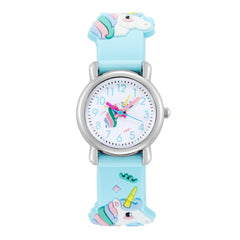 Kids Unicorn Quartz Watch Colorful Plastic Band