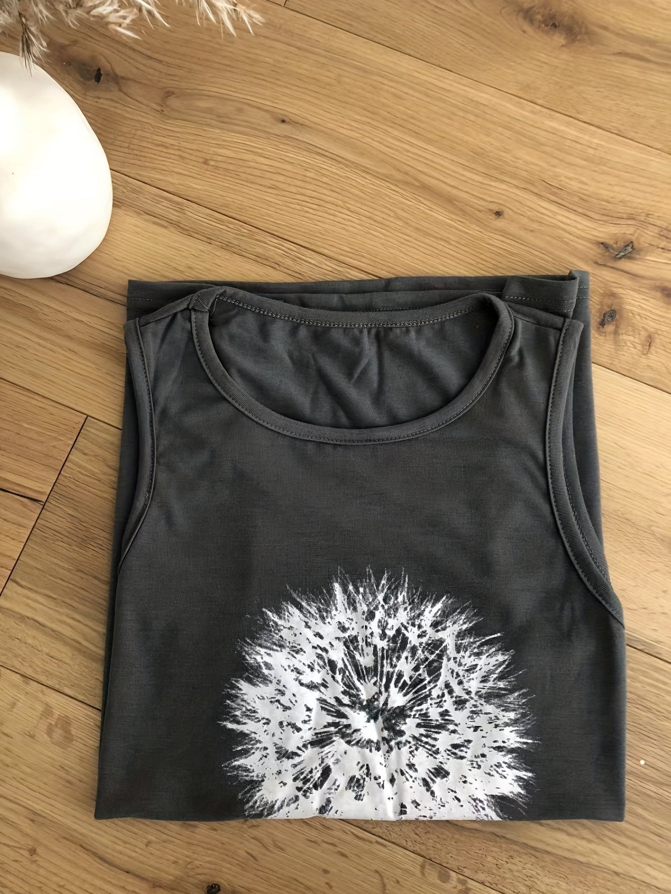 Dandelion Print Sleeveless Tank Top for Summer