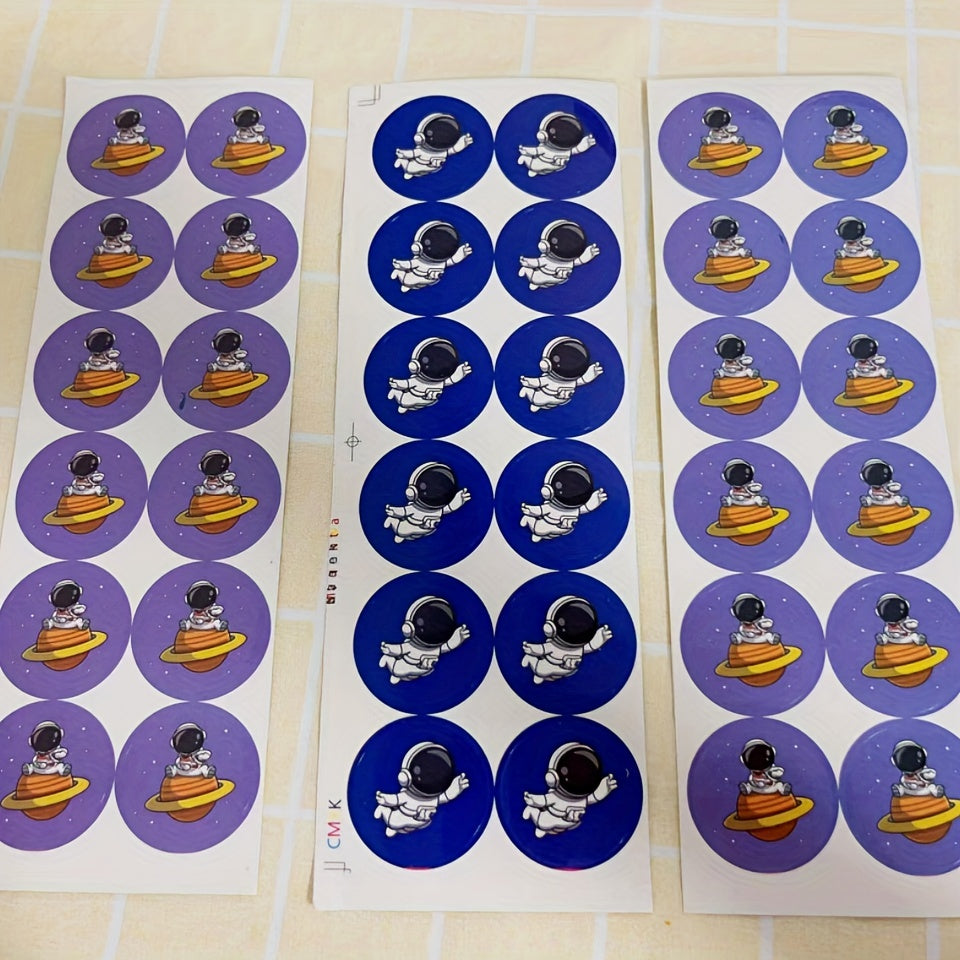 24pcs Cartoon Astronaut Stickers - Party Gift & Bookmark Stickers