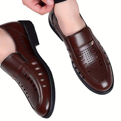 Men's Hollow Out Slip On Formal Shoes Non Slip Wear Resistant Business