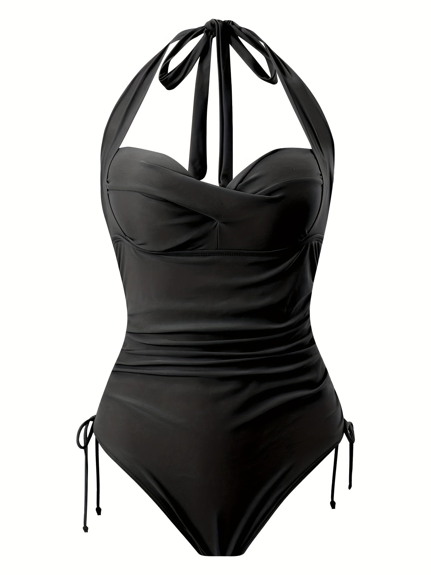 Casual Swimsuit Women's Plus Wrap Ruched Backless One Piece Swimsuit