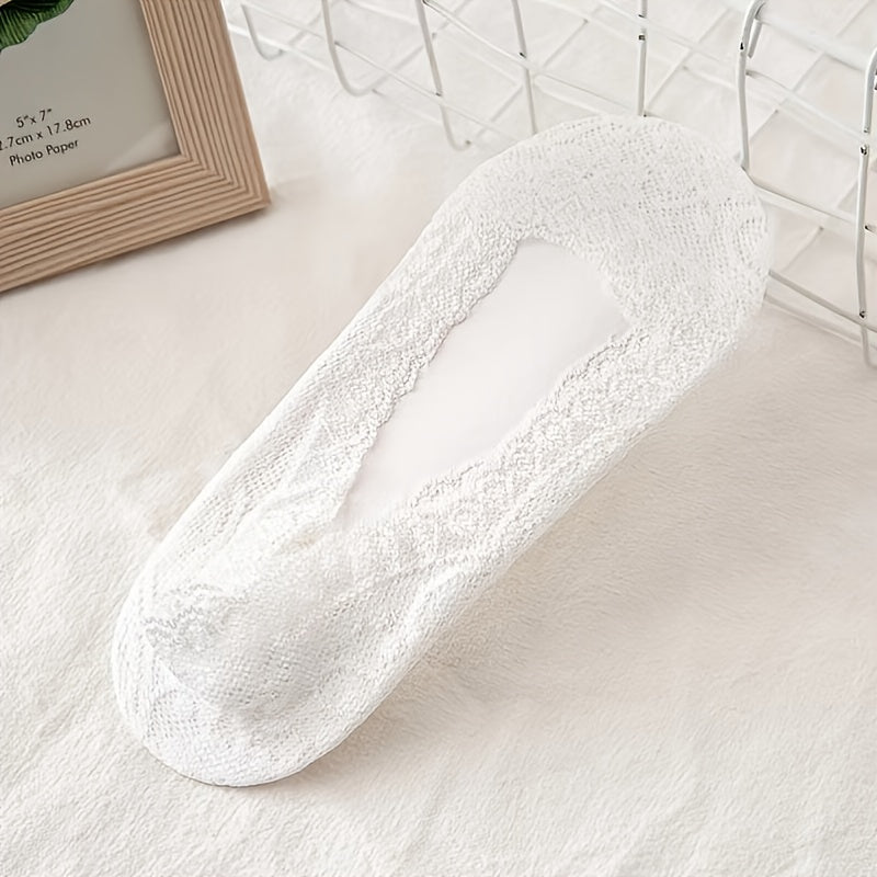 5 Pairs Women's Lace No Show Socks Casual Lace Low Cut Liner Boat Socks