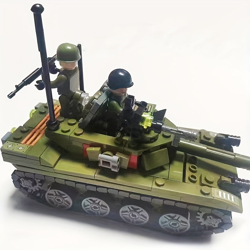 Tank Model Building Blocks Toy Set T 85 Main Battle Trucks with Soldiers Figures