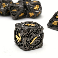 7pcs Hollow Metal Skull Dice Set for RPG Board Games