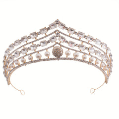Crystal Queen Style Crown Tiara Rhinestone Wedding Accessories
