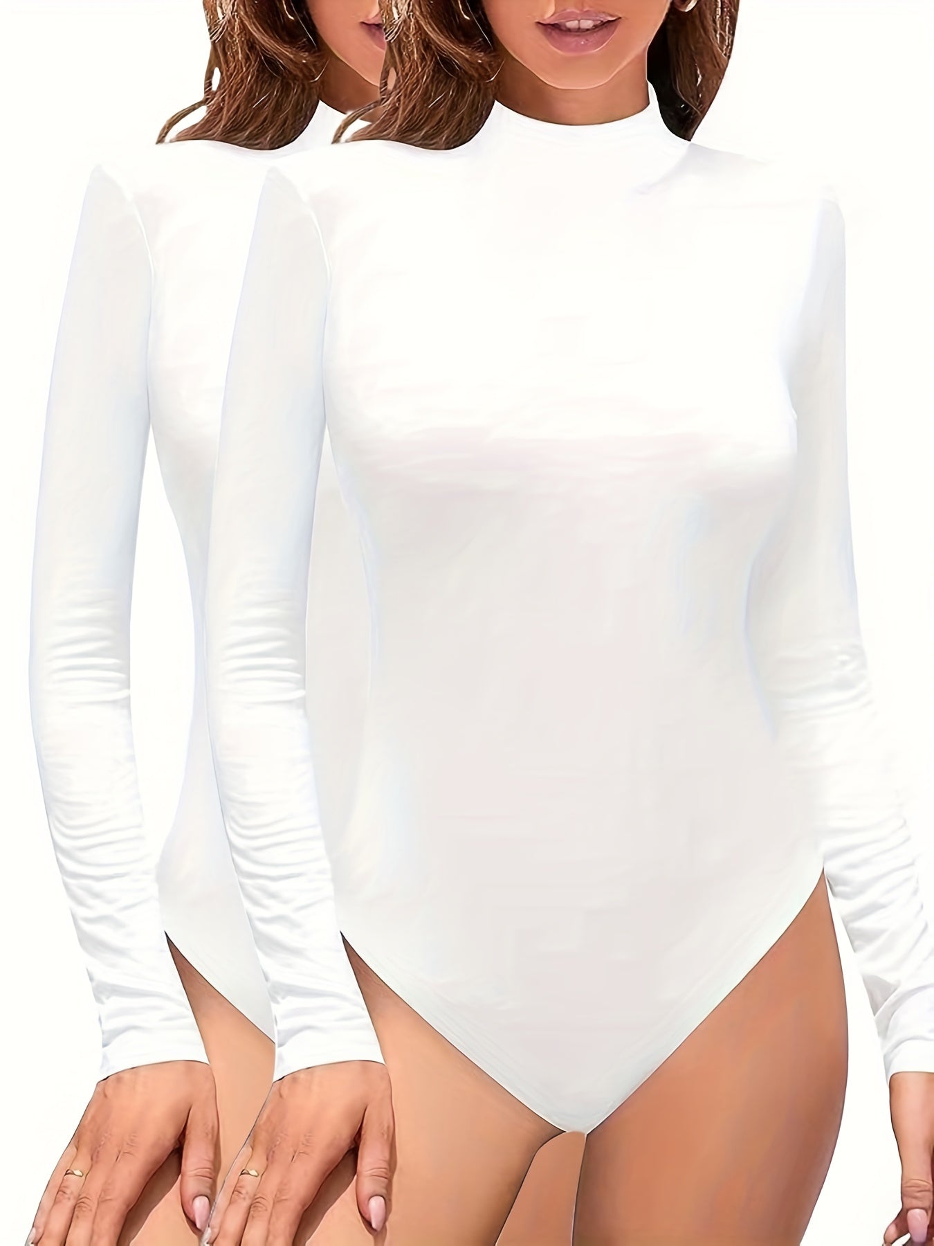 Solid Yoga Jumpsuit Long Sleeves High Stretch Slimming Bodysuit