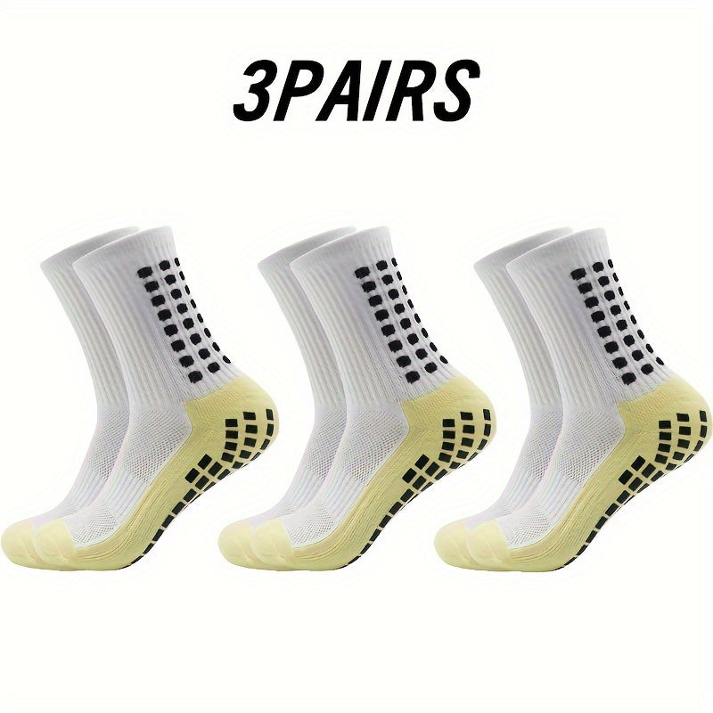 3 Pairs Anti-slip Sweat-absorbent Football Training Socks