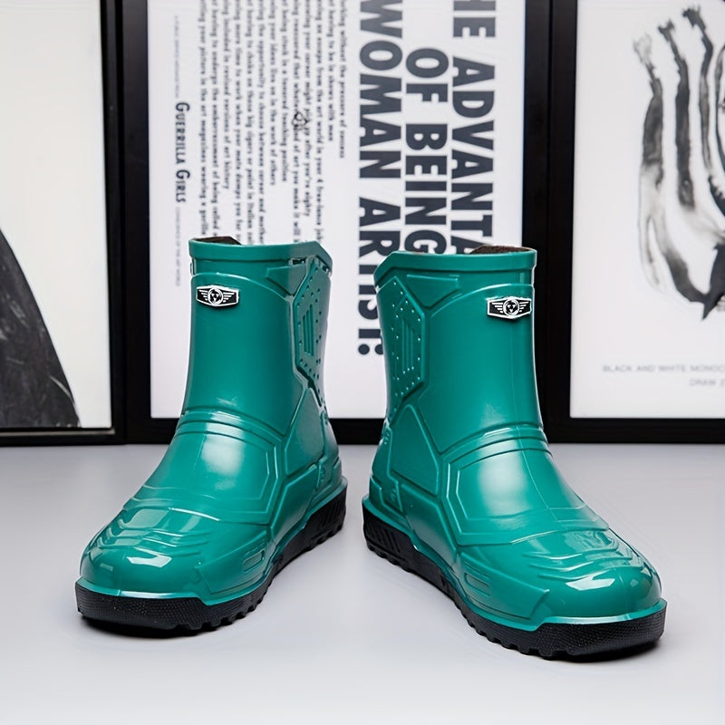 Men's Mid Top Rain Boots Outdoor Galoshes