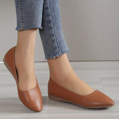 Women's Flat Slip On Faux Leather Shoes Lightweight & Comfortable Shoes