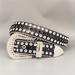 Y2K Pink Rhinestone Belts Cowgirl Studded Women Jeans Belt