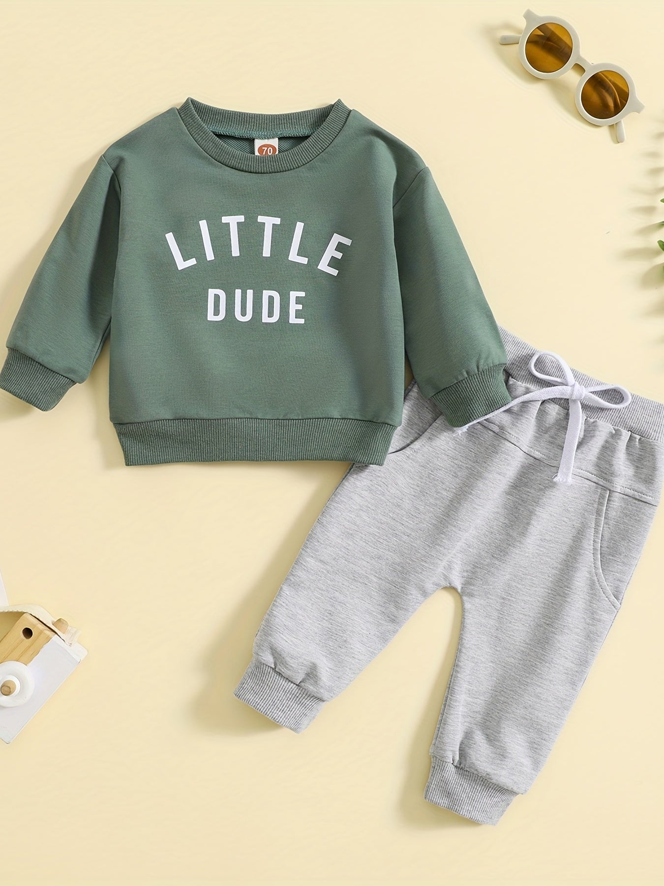 LITTLE DUDE Baby's Outfit Long Sleeve Top Trousers Set