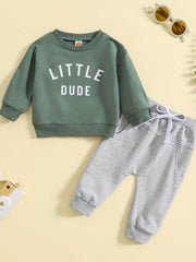 LITTLE DUDE Baby's Outfit Long Sleeve Top Trousers Set