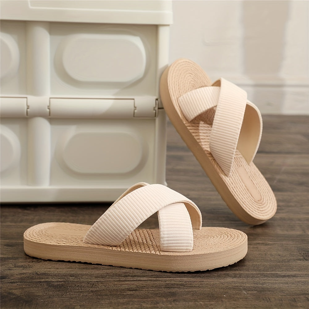 Women's Cross Strap Wedge Sandals Slip On Platform Shoes