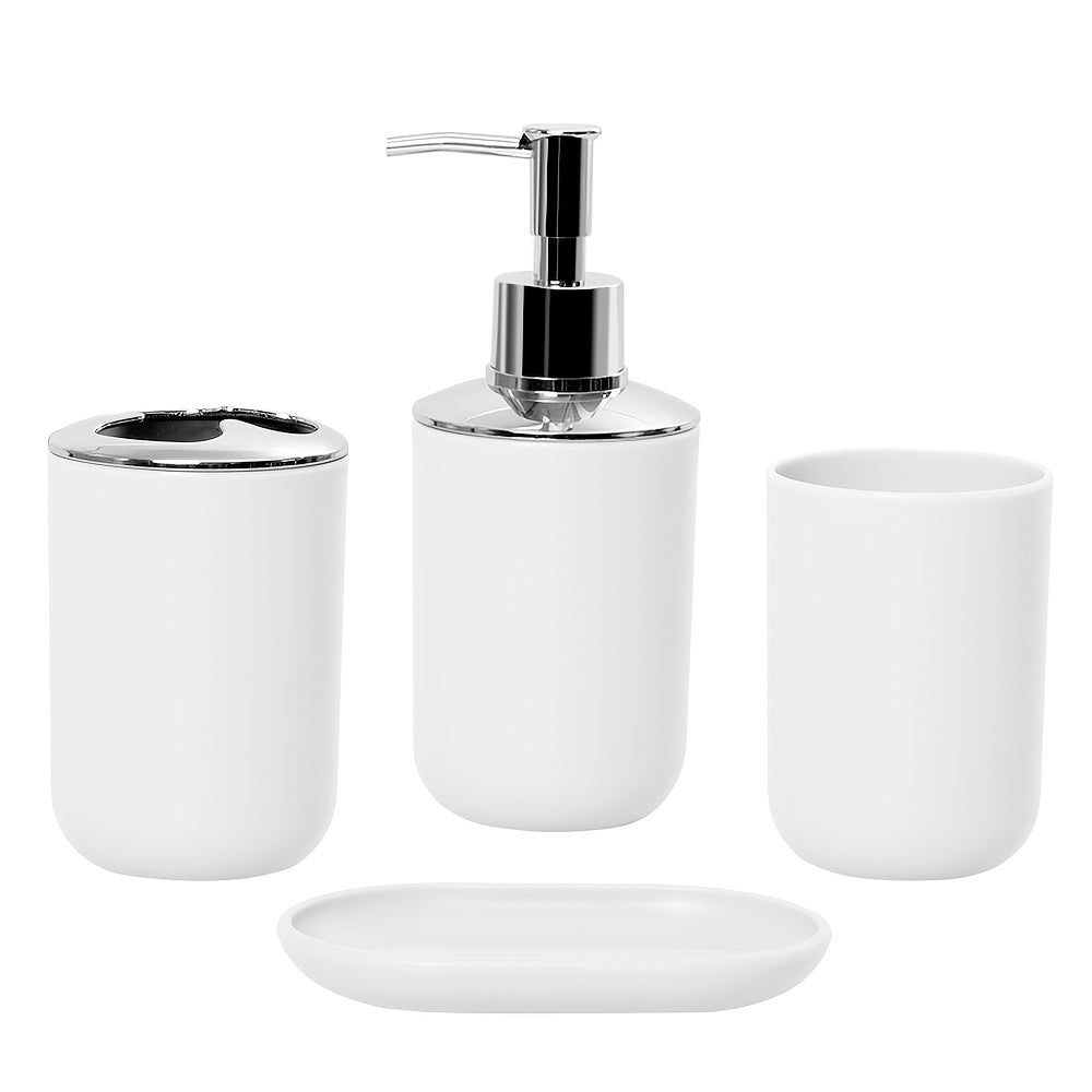 4pcs Soap Dispenser & Holder & 2 Cups Bathroom Accessories Set
