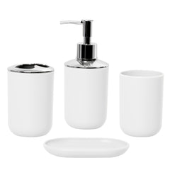 4pcs Soap Dispenser & Holder & 2 Cups Bathroom Accessories Set