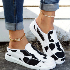 Cow Pattern Mules Sneakers Women's Lightweight Walking Shoes