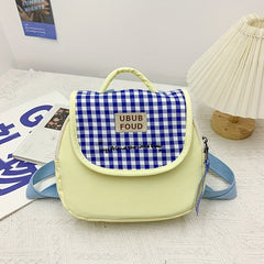 Embroidered Small Canvas Block Backpack for Girls