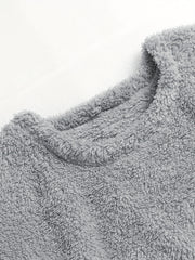 Cozy Fuzzy Pajama Set Long Sleeve Crew Neck Top & Pants