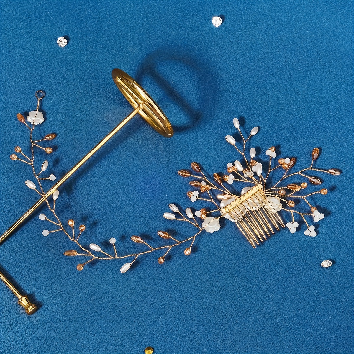Bridal Flower Faux Pearl Headband Retro Head Piece Hair Accessories