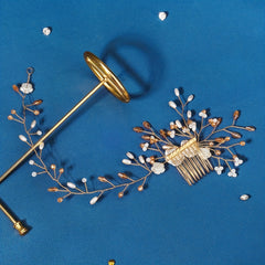 Bridal Flower Faux Pearl Headband Retro Head Piece Hair Accessories