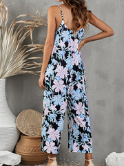 Floral Print Cami Jumpsuit Wide Leg Loose Casual Jumpsuit