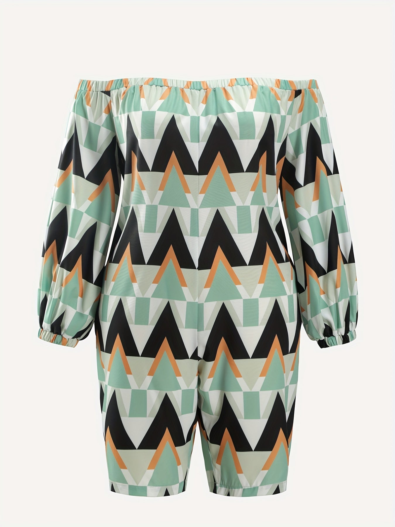 Geometric Print Off Shoulder Romper