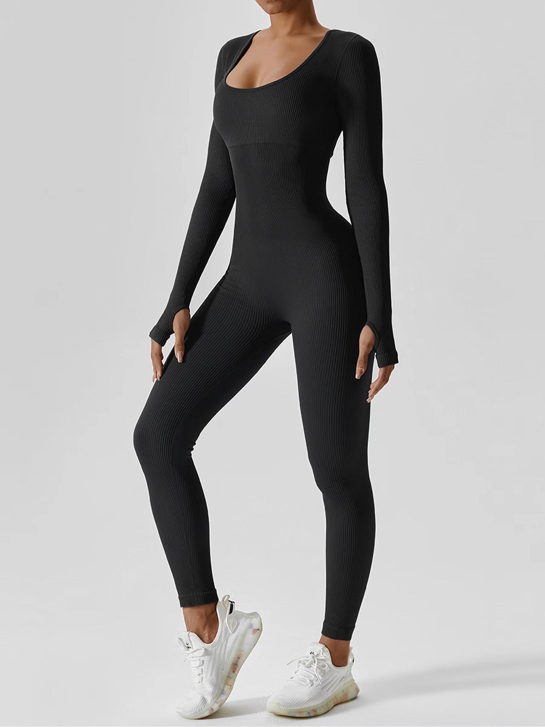 Slimming Yoga Jumpsuit Long Sleeves Fitness Bodysuit Women's Activewear