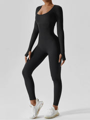 Slimming Yoga Jumpsuit Long Sleeves Fitness Bodysuit Women's Activewear