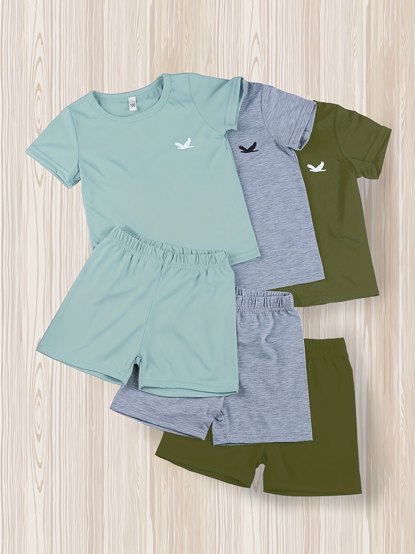 3 Boys Pigeon Outfit Shorts & T shirt Short Sleeves Crew Neck Casual Summer Kids