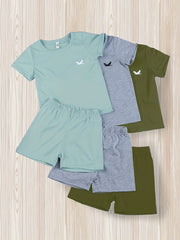 3 Boys Pigeon Outfit Shorts & T shirt Short Sleeves Crew Neck Casual Summer Kids