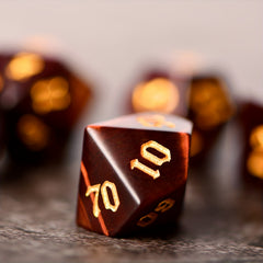 7pcs Red Tiger's Eye Gemstone Dices For RPG Games