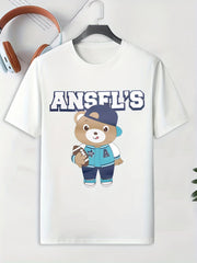 Men's Bear Pattern T-Shirt Active Breathable Tee
