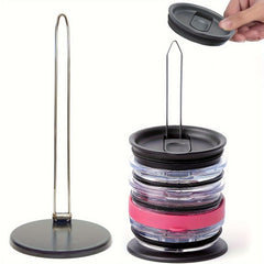 Tumbler Lid Organizer Vertical Storage Rack for 10 Lids