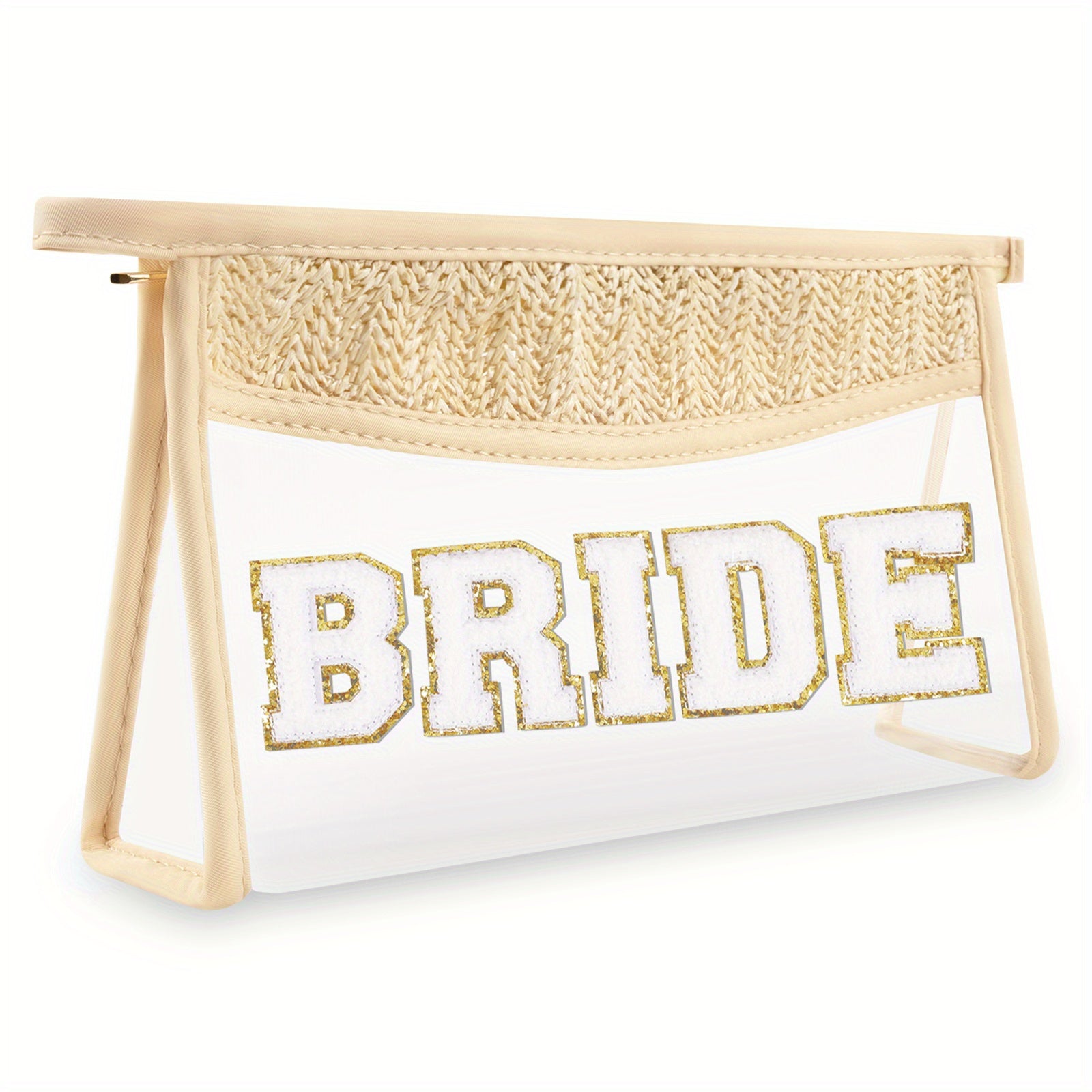 Boho Letter Patch Makeup Bag MAMA Pouch Clear Toiletry Bag