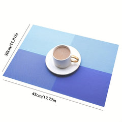 PVC Woven Placemats Washable Reusable Anti-fouling Table Mats Heat Insulatio