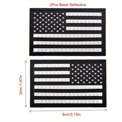 2pcs IR Reflective Flag PVC Patches for Backpacks Hats Jackets Pants