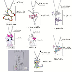6pcs Pastel Crystal Necklaces for Teen Girls