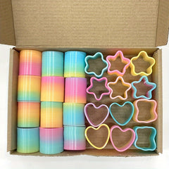 2pcs Mini Spring Toys Colorful Heart & Star Shaped Party Favors