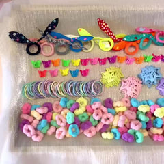 735pcs Colorful Hair Clips & Rings for Baby Girls