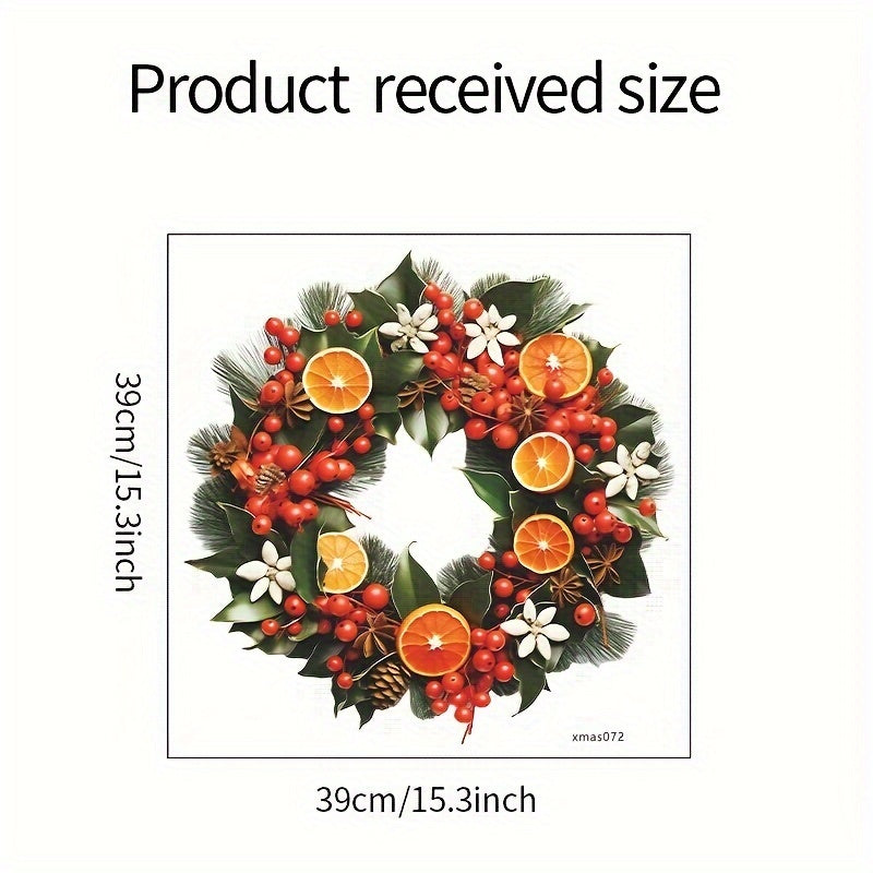 Christmas Garland Sticker, Self-adhesive Door Decoration, 15.3inch