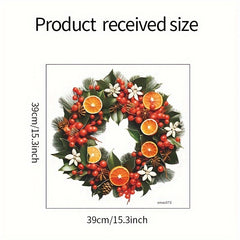 Christmas Garland Sticker, Self-adhesive Door Decoration, 15.3inch