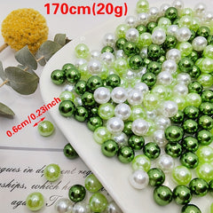 170pcs Green Mixed Pearl Throwing Beads