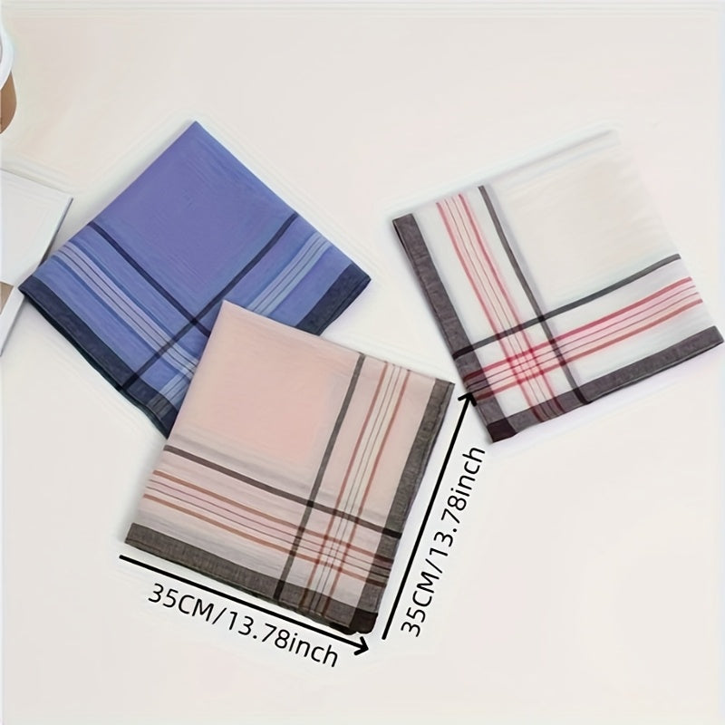 10 Pack Men's Classic Plaid Handkerchiefs Lightweight Sports Style