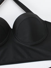Molded Cup Halter Bra & Panty Bikini Set