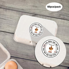 60pcs 2in Fresh Egg Carton Date Label Sticker Farm Egg Label