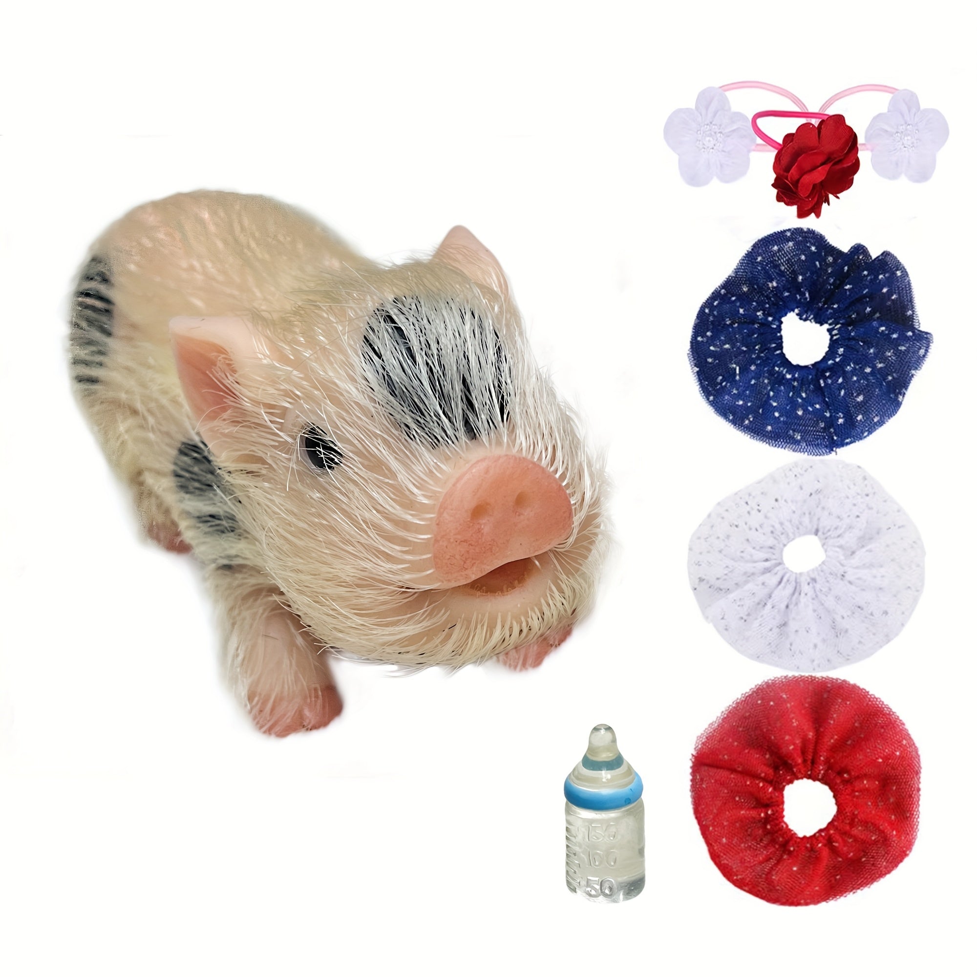 5 Mini Full Body Silicone Piglet Dolls with Outfits - Reborn Dolls for Kids' Toy